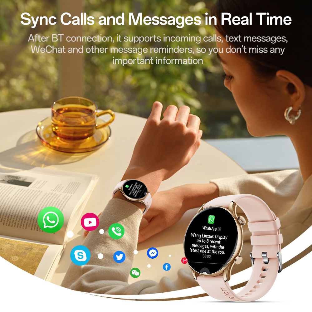 BIG PROMO [Garansi 1 Tahun] Aolon GTR 3 Jam Tangan Smartwatch Tipis Original 46mm Amoled AOD