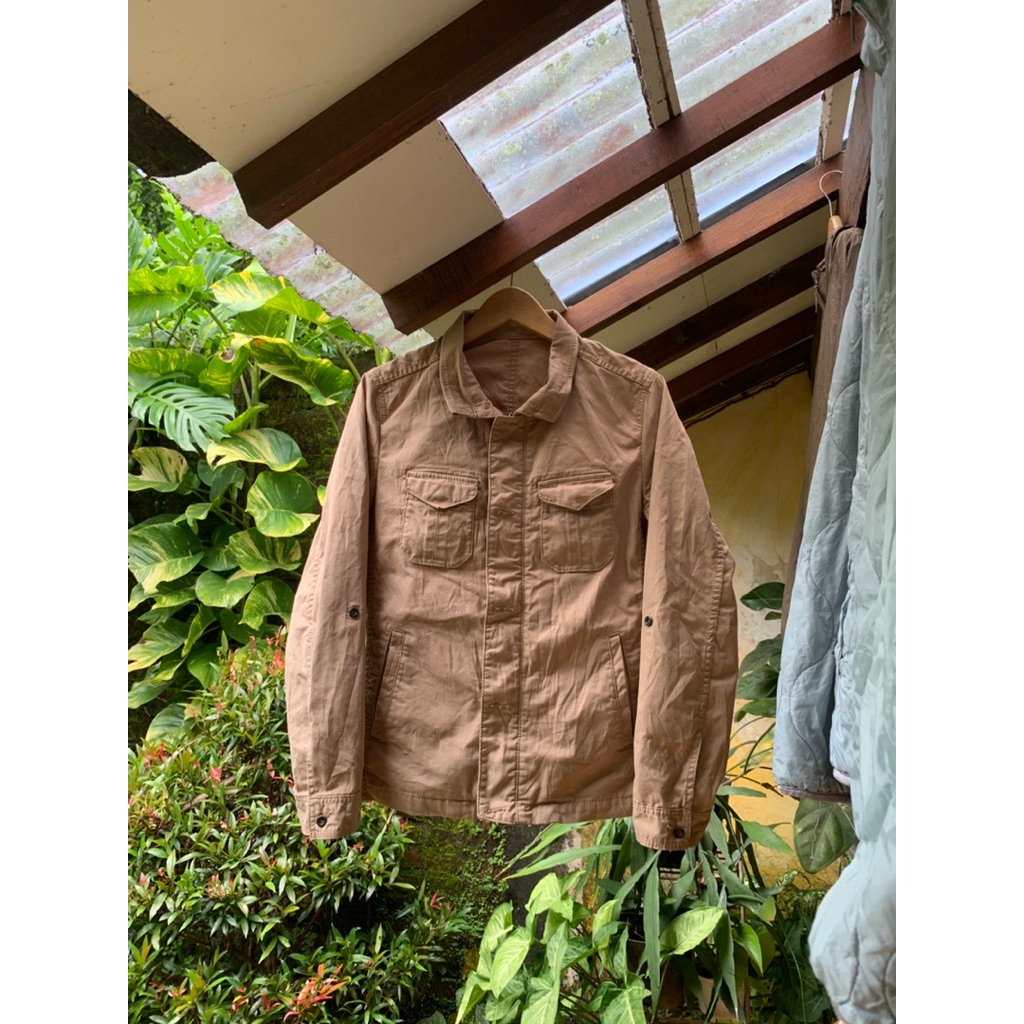 MILITARY TACTICAL KANVAS JACKET HIDEAWAYS KREM MULTI POCKET PARKA M65 JAPANESE BRAND