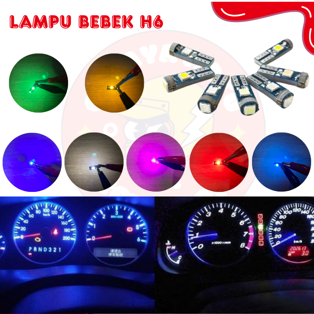 Lampu Led Speedometer Indikator T5 3 MATA | Lampu Speedometer Motor & Mobil