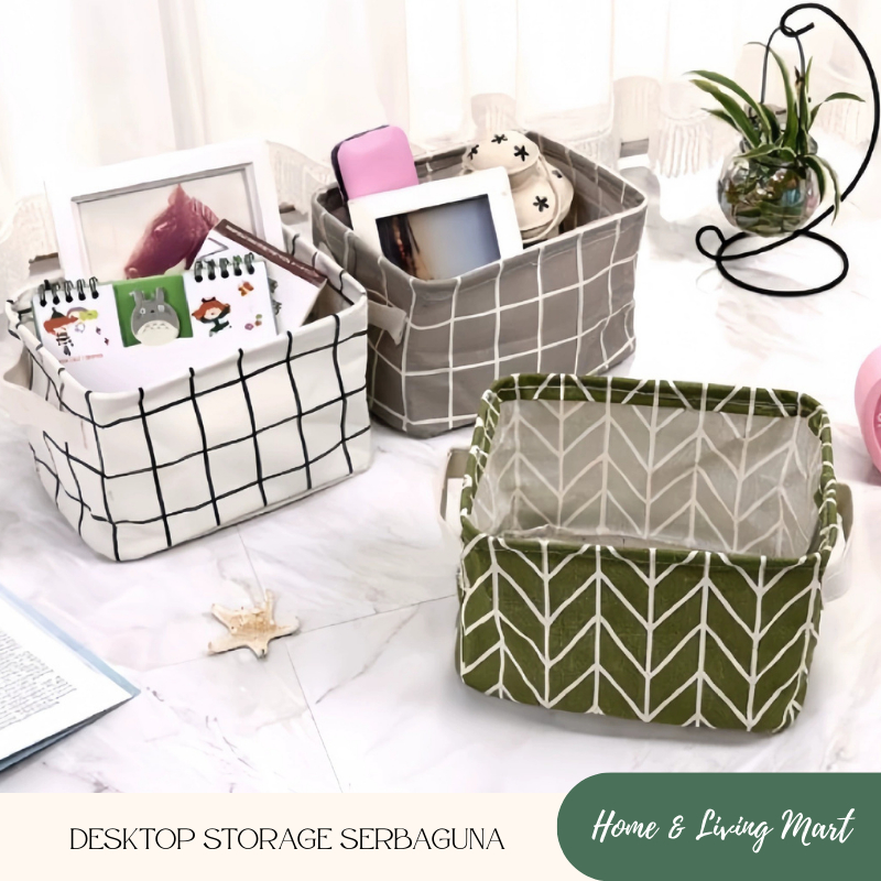 KERANJANG MINI TEMPAT PENYIMPANAN DEKSTOP STORAGE KERANJANG SERBAGUNA BOX ORGANIZER