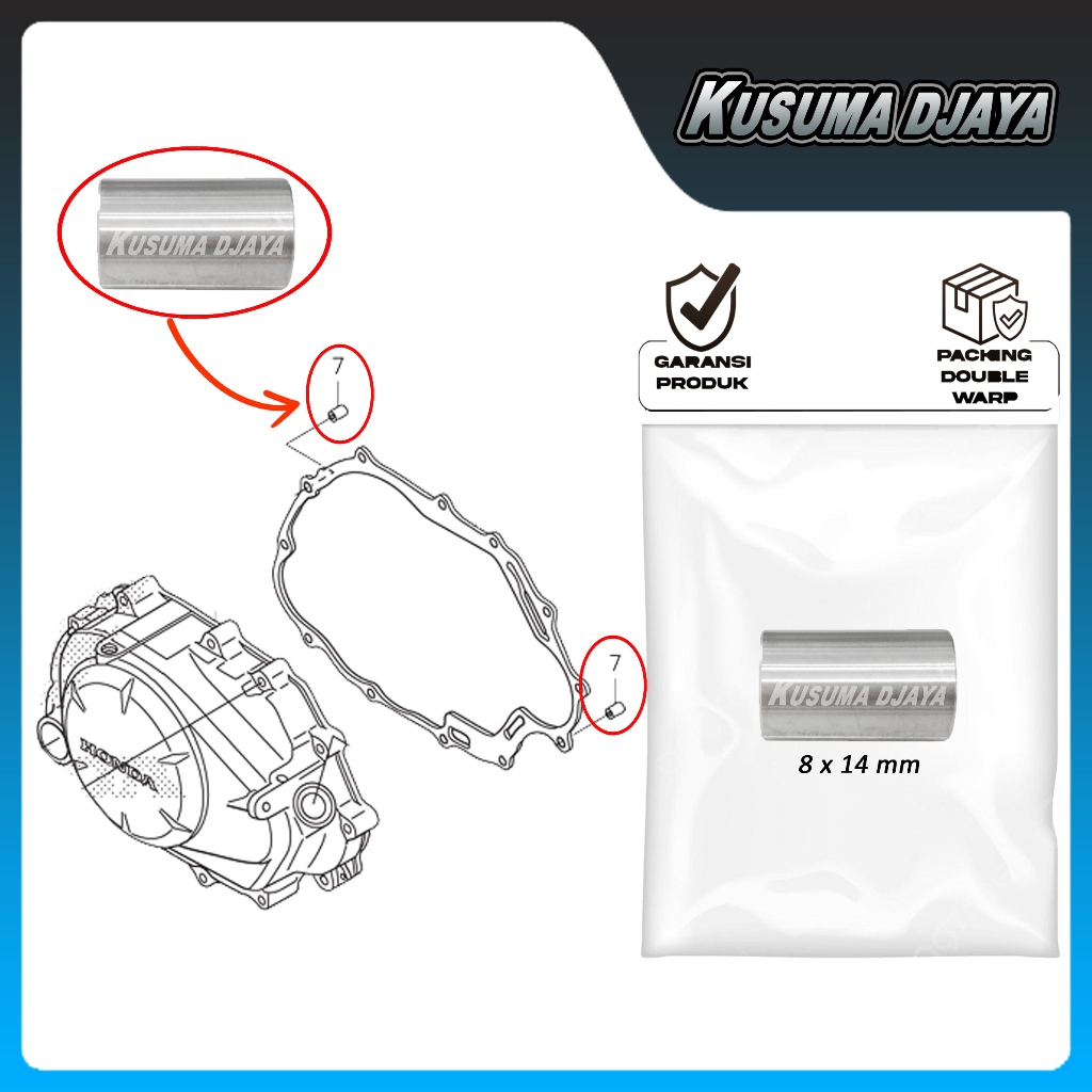 PIN DOWEL BOSH BLOK KOPLING VERZA CRF 150 SATUAN 8X14MM