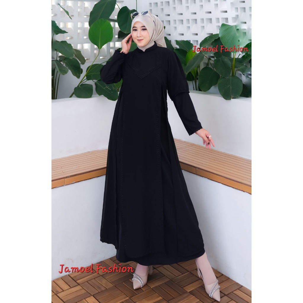Zaya - Abaya Fhuji Gamis Couple Ibu dan Anak || Gamis Simpel Mewah dan Elegan