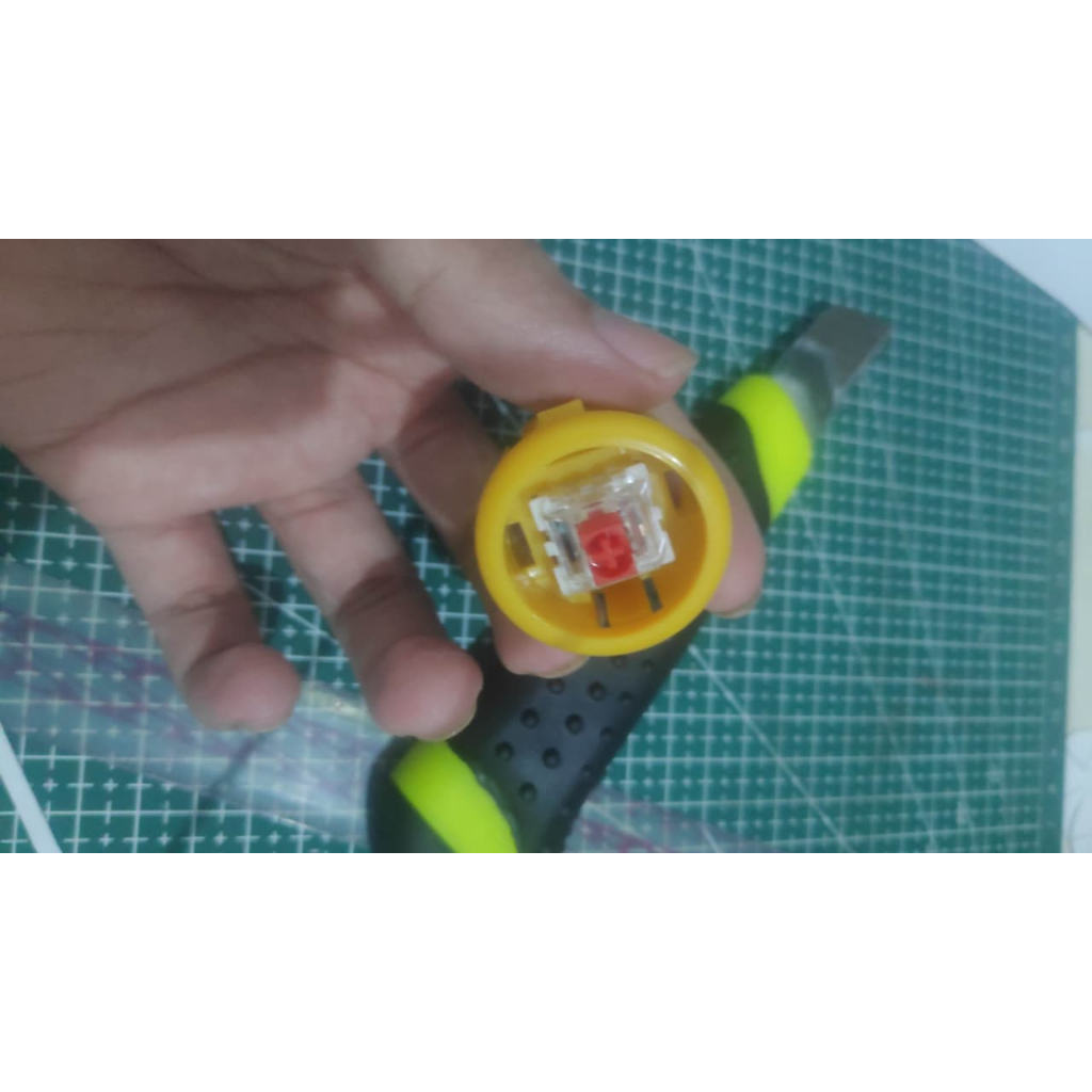 Tombol push button dingdong arcade stick ukuran 30mm DIY MOD replaceable switch keyboard versi jepit