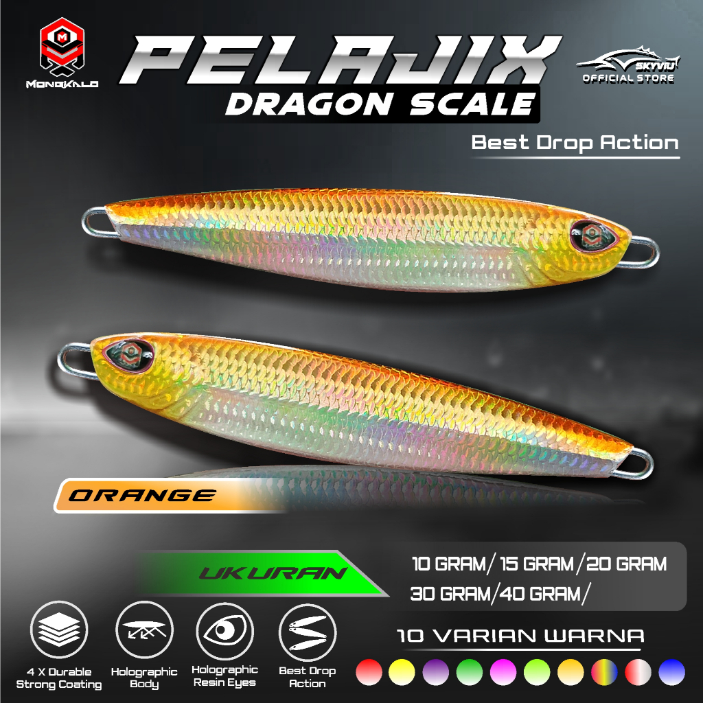 Mongkalo Pelajix Sisik-Kecil noGID noMotif Candy 10 Orange