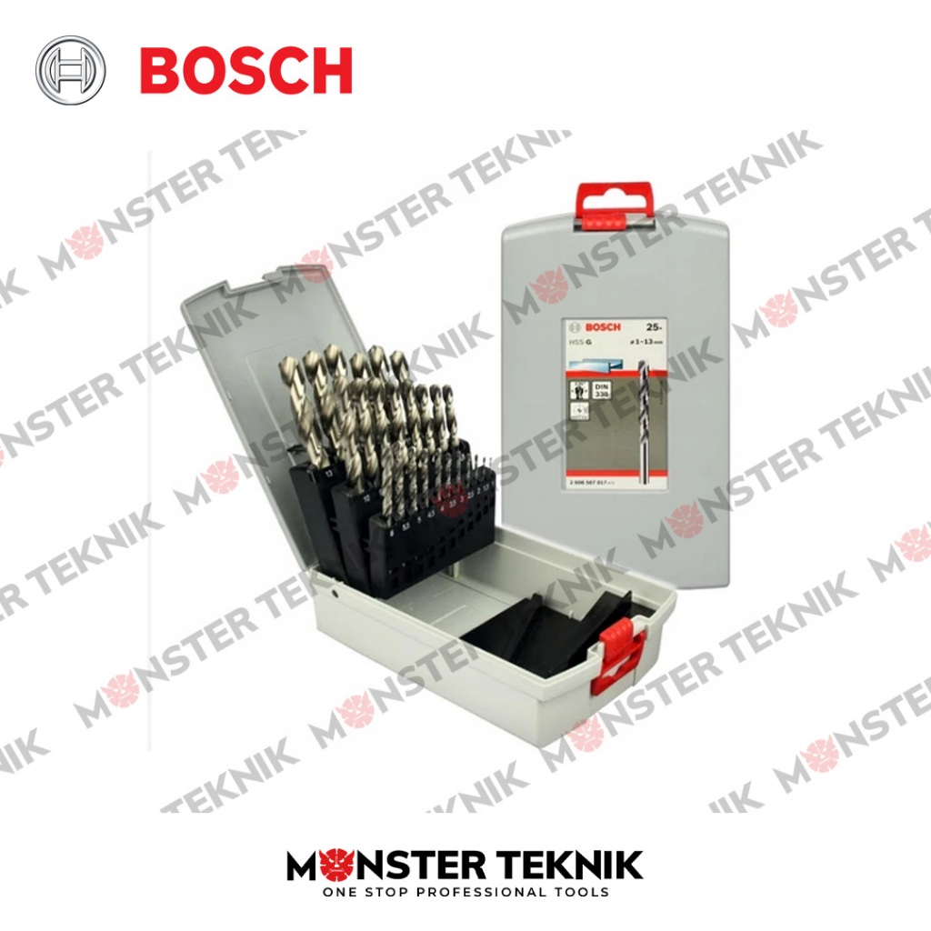Bosch 25 pcs Mata Bor Besi HSS-G Metal Drill Bit ProBox Set 1 - 13 mm DIN 338 2608587017