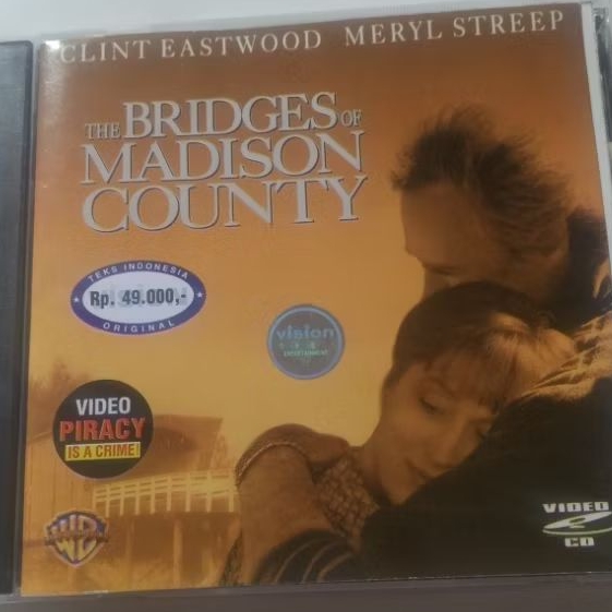 VCD Original The Bridges Of Madison County Teks Indonesia Feat Clint Eastwood