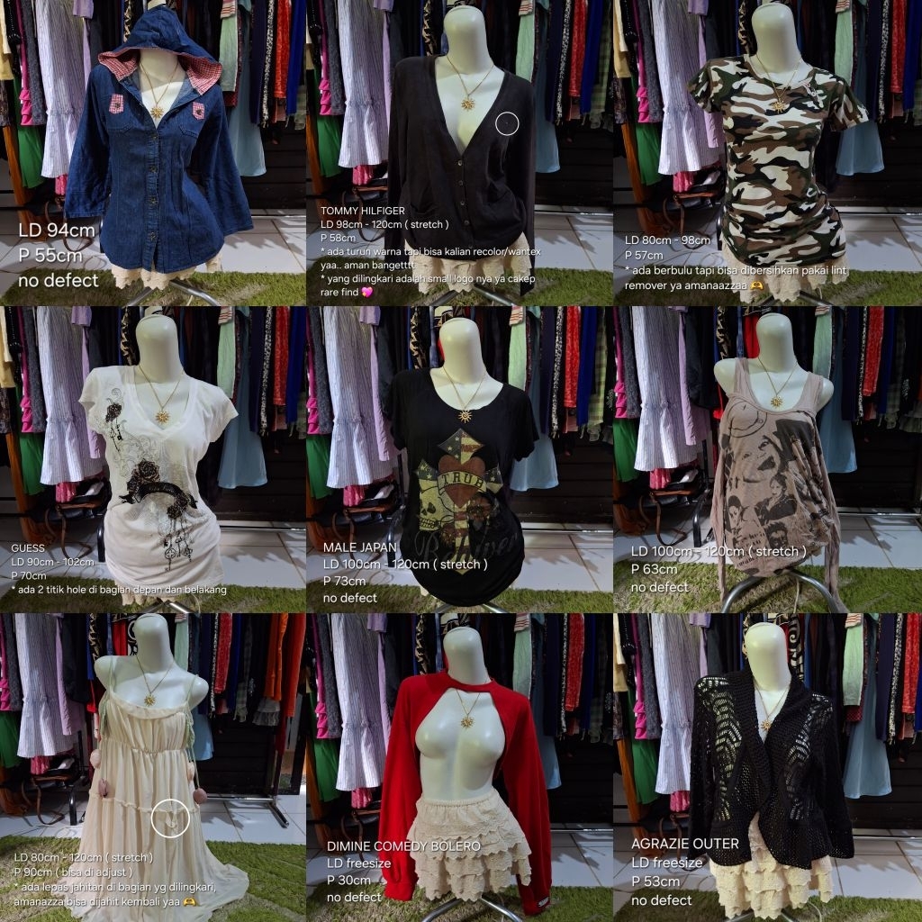 WOMAN2 atasan blouse tanktop tshirt kaos y2k fairycore kemeja long sleeve lengan panjang grunge goth