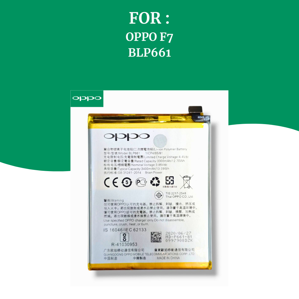 BATTERY OPPO F7 / BATRE HP OPPO ORIGINAL BLP661