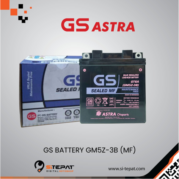 GS BATTERY GM5Z-3B (MF) Aki Motor Mio Sporty Original Gs Astra Kering