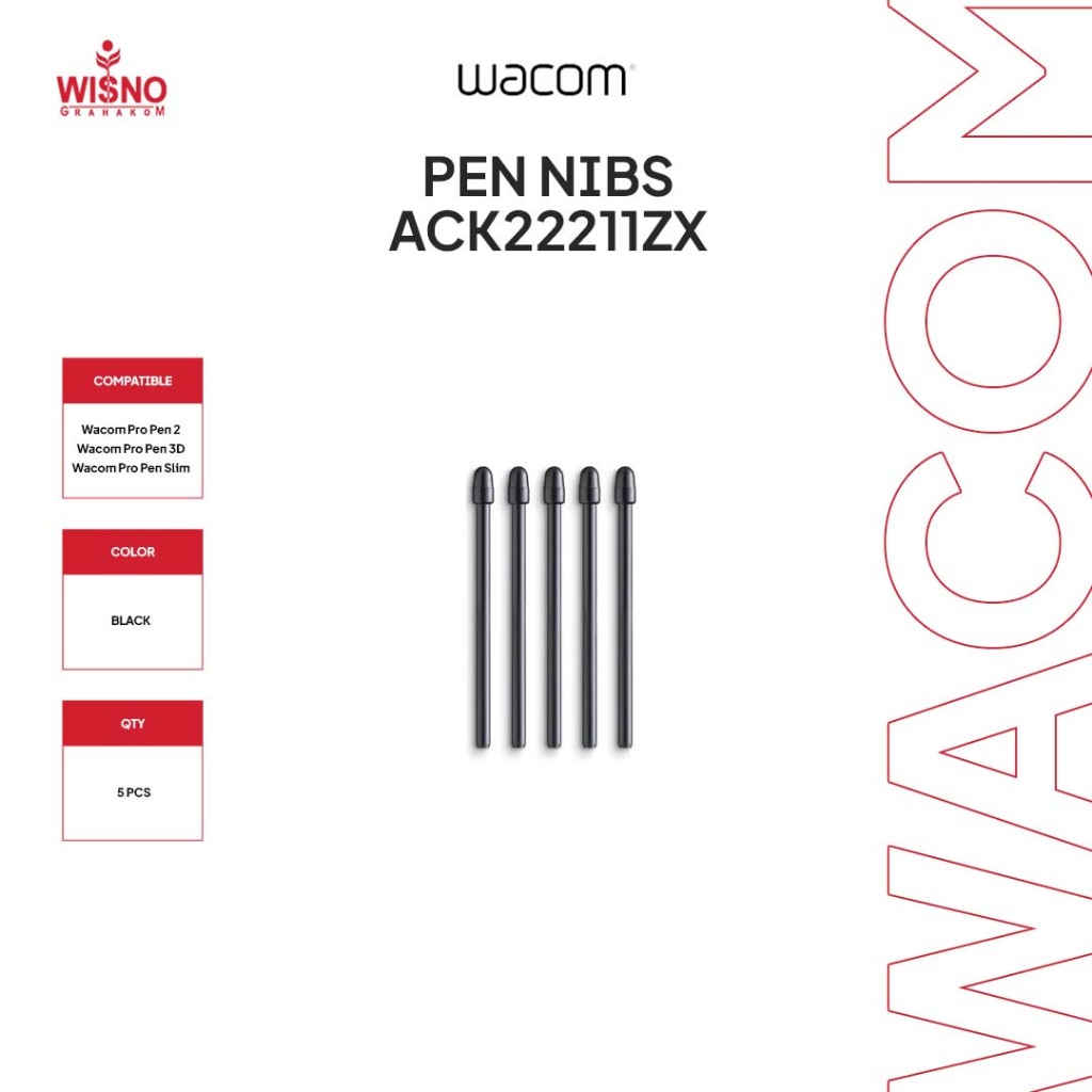 Wacom Pen Nibs Standard ACK22211 - Isi Mata Pena Pro Pen 2 & 3D