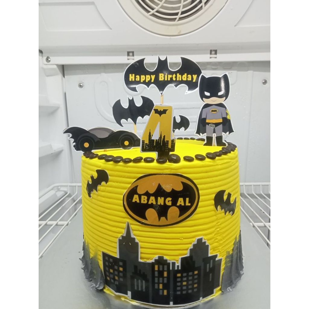 1 set cake topper batman custom nama