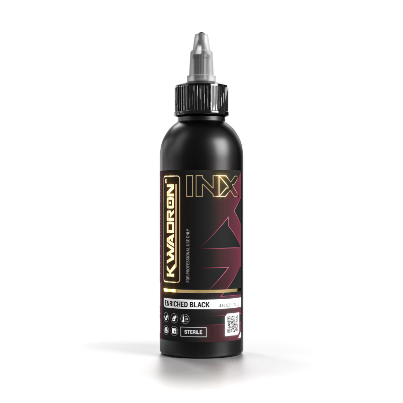 KWADRON INX TATTOO INK 4OZ. TINTA HITAM TATTOO KWADRON ENRICHED BLACK 4 OZ