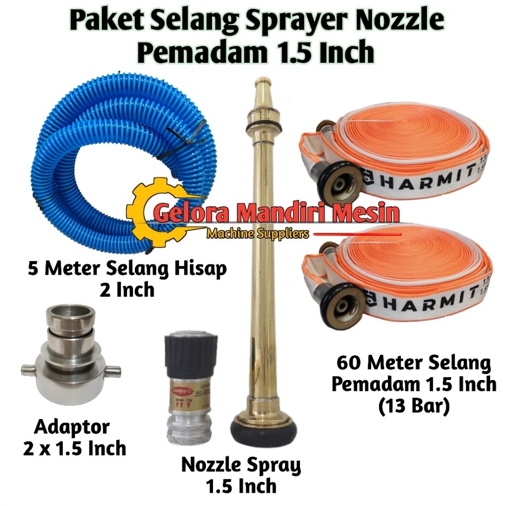 Selang Pemadam+ Nozzle Sprayer + Adaptor+ Selang Hisap