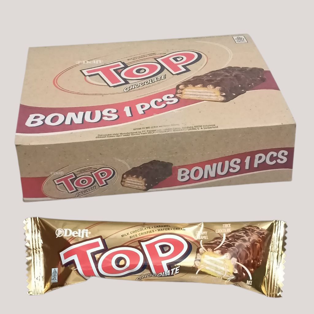Delfi TOP COKLAT JUMBO Wafer Karamel Crispy 22g [12 pcs/box]