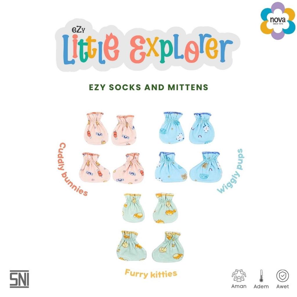 Nova Sarung Tangan Kaos Kaki Bayi Baru Lahir New Born Baby Mittens Polos