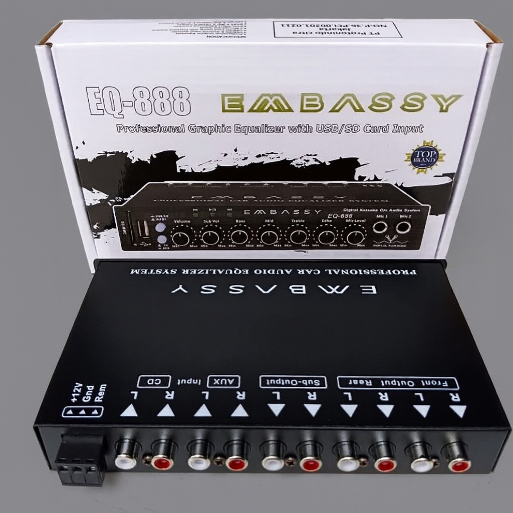 Parametrik Embassy Karoke Bluetooth USB Preamp Power Mobil EQ888