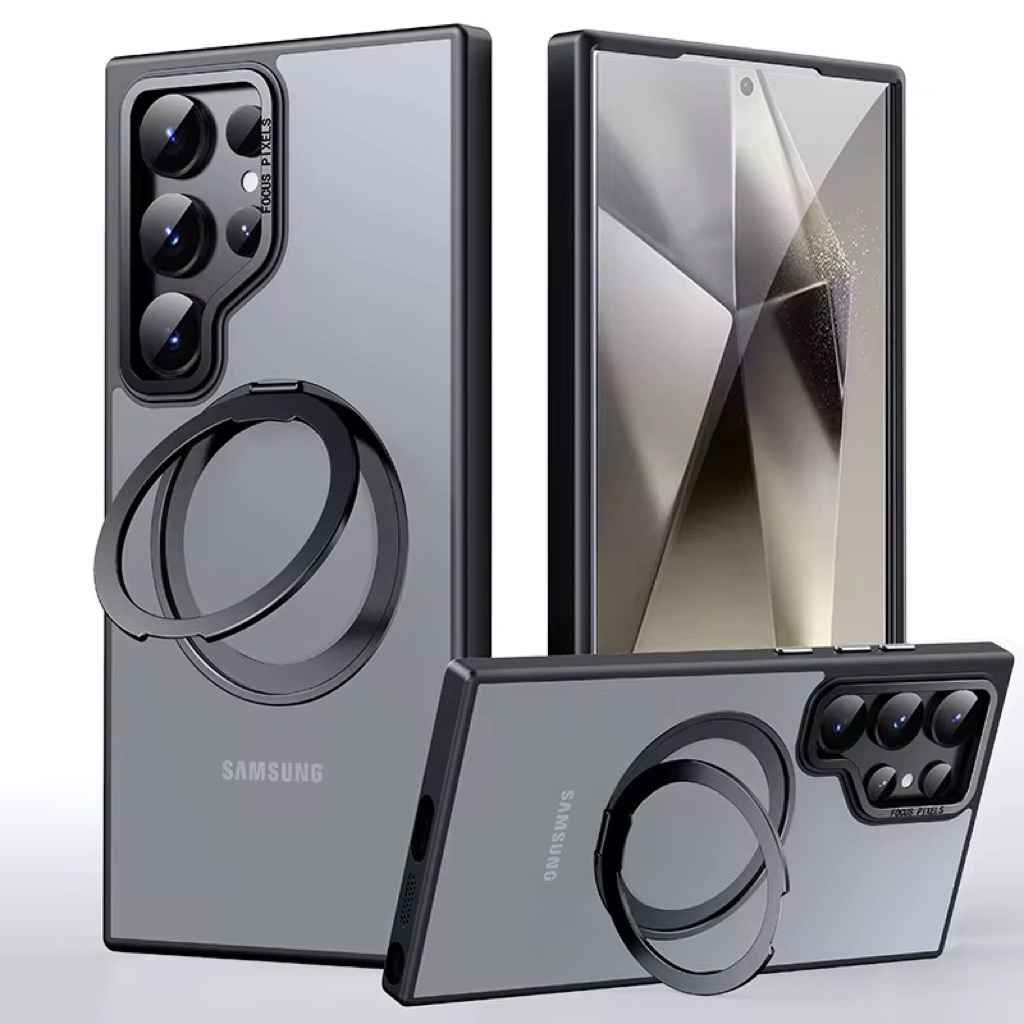 Hard case clear magsafe standing 360 samsung s22 s23 s24 s25 s26 ultra casing bening premium