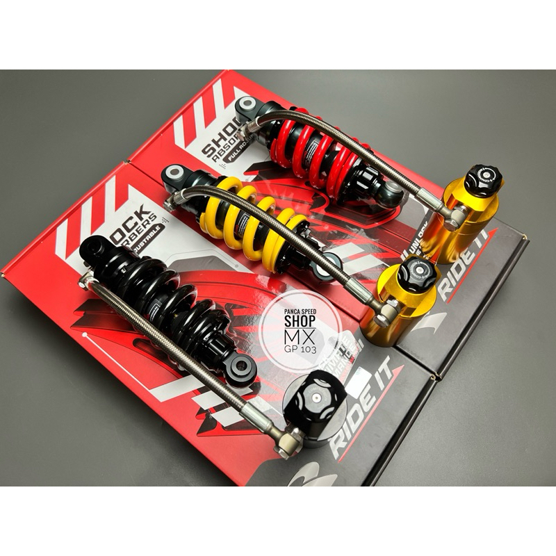 RIDE IT Monoshock MX King Tabung Pisah GP 103 Flexible Shock Belakang Jupiter MX King Mono Shockbrea
