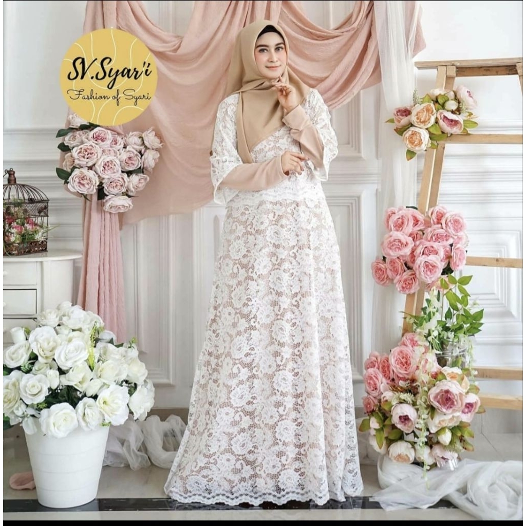 Lana Dress Brokat gamis brukat viral lebaran sultan 2026