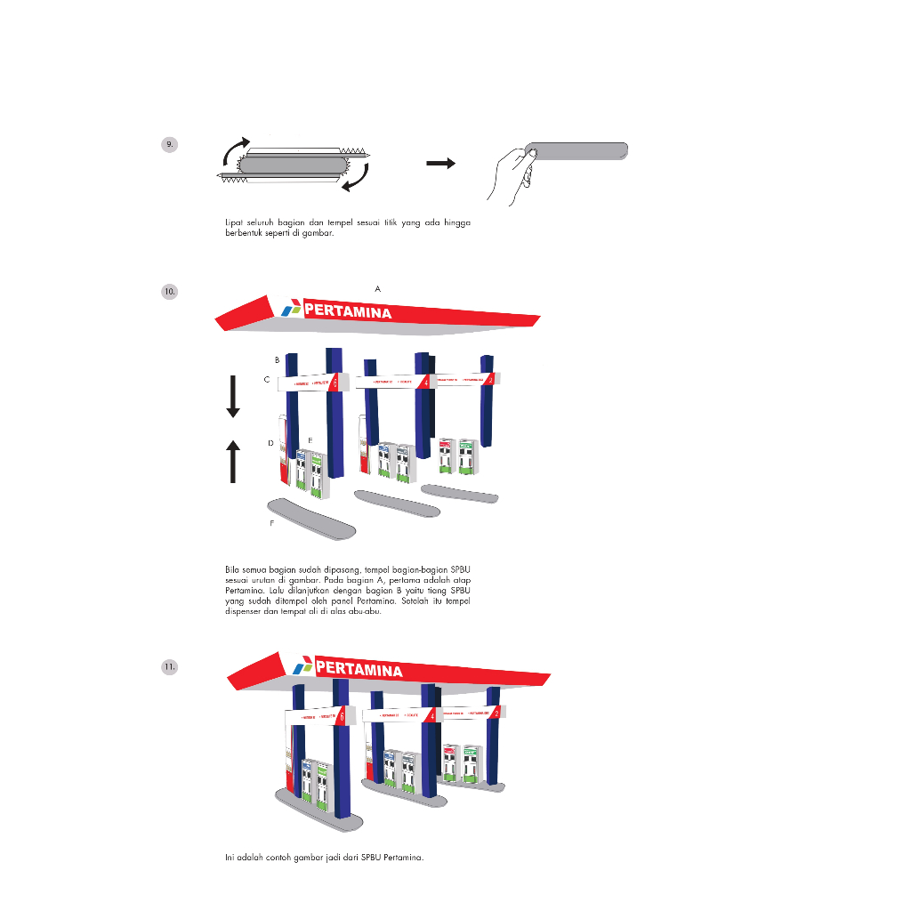 Jaydening Papercraft Diorama Spbu Pertamina Kerajinan Kertas Diy