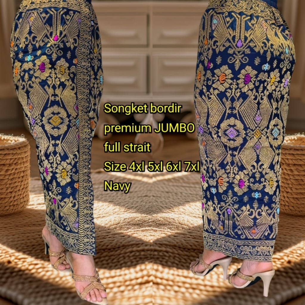 KAMEN SONGKET BORDIR JUMBO PREMIUM FULL STRAIT
