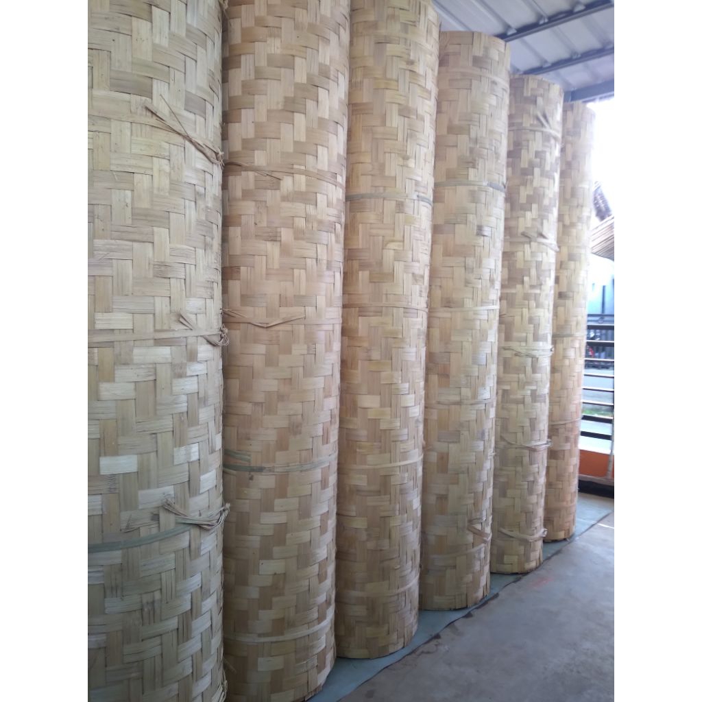 Anyaman Bambu / Tabag / Bilik / Kepang / Gribig / Gedeg Polos Untuk Dekorasi Pagar, Gazebo, Plafon R