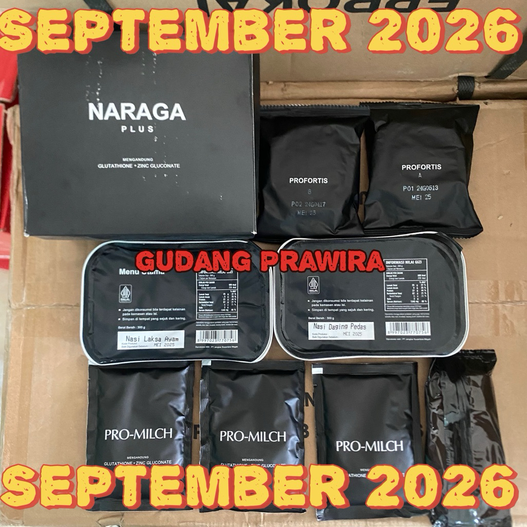 Ransum TNI Naraga Plus EXP September 2026 BISA PILIH MENU Eprokal Plus Promilch MTP T2SP Profortis 1