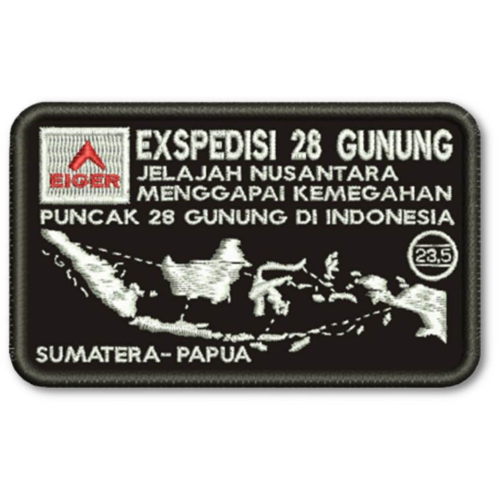 EMBLEM PATCH BORDIR EIGER EXSPEDISI 28 GUNUNG BEST QUALITY - BDS