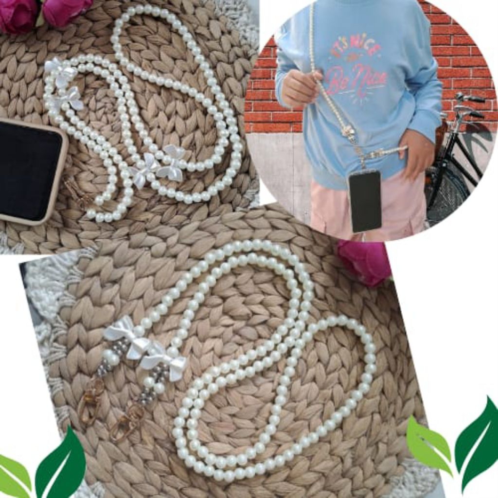 tali HP leher Tali HP panjang mutiara tali tas lanyard HP tali HP selempang