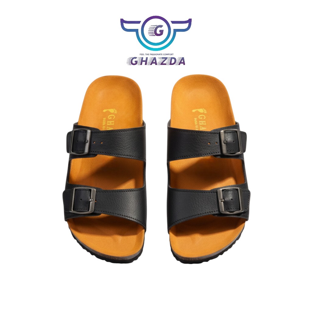 SANDAL PRIA SANDAL SLOP SANDAL PUYUH SANDAL TERBARU GHAZDA  PUMA 02 HITAM