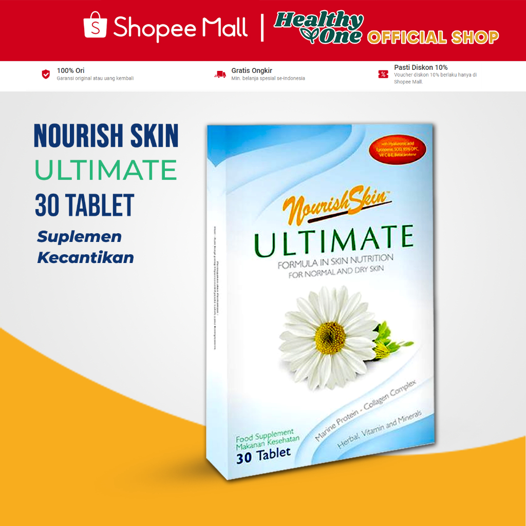 Nourish Skin Ultimate 30 Tablet, Suplemen Kulit, Atasi Kerutan Flek Hitam Kulit Kering Dan Kusam