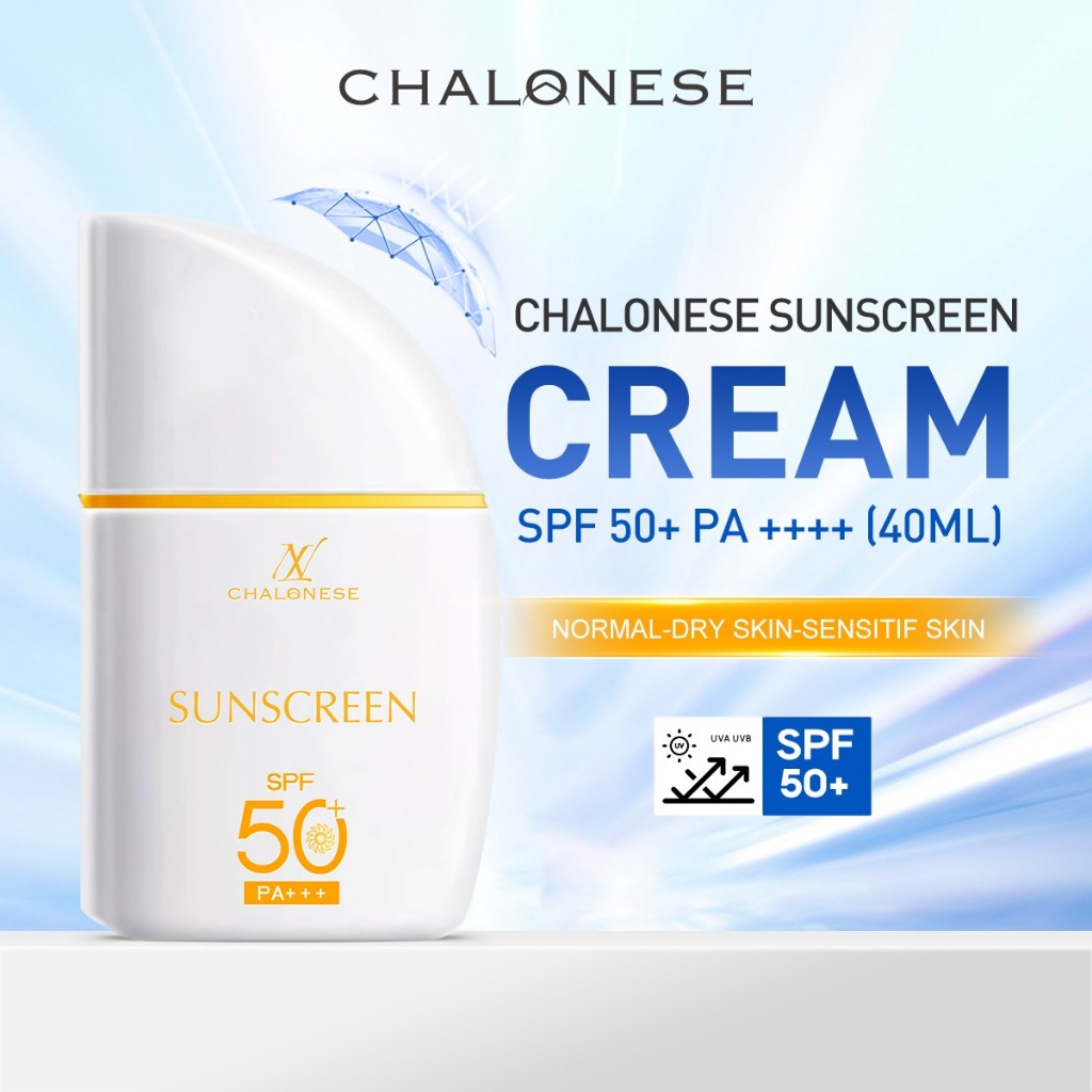 [CHALONESE] Promo 2Pc Sunscreen SPF50 PA+++ 40ML Dapat Membantu Melindungi Kulit Wajah dari Sinar Ma