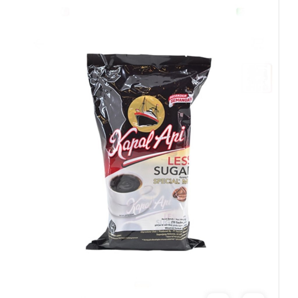 kapal api kopi less sugar spesial mix 10 x 19 gr