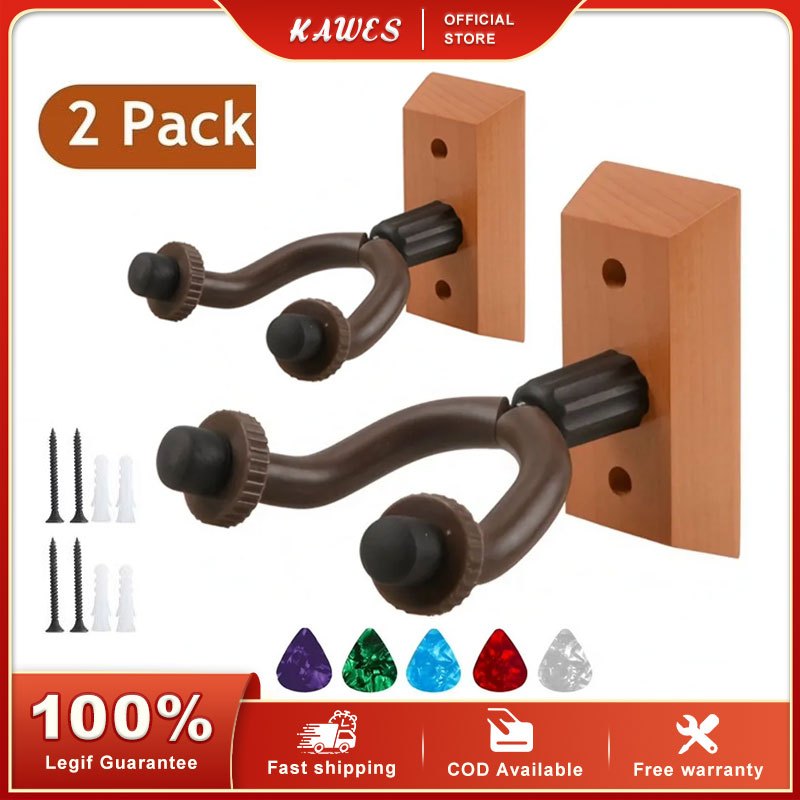 KAWES Guitar Wall Mount Ukulele Hanger Hook Holder Stand Ganger Ganger Kait untuk Gitar Bass Listrik