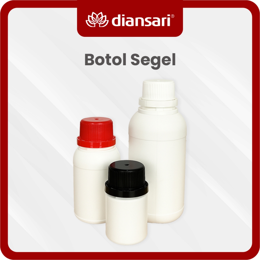 Botol Segel Tebal 50 cc – 500 cc Plastik + Tutup | Botol Seal Cairan Bottle Putih – DIANSARI