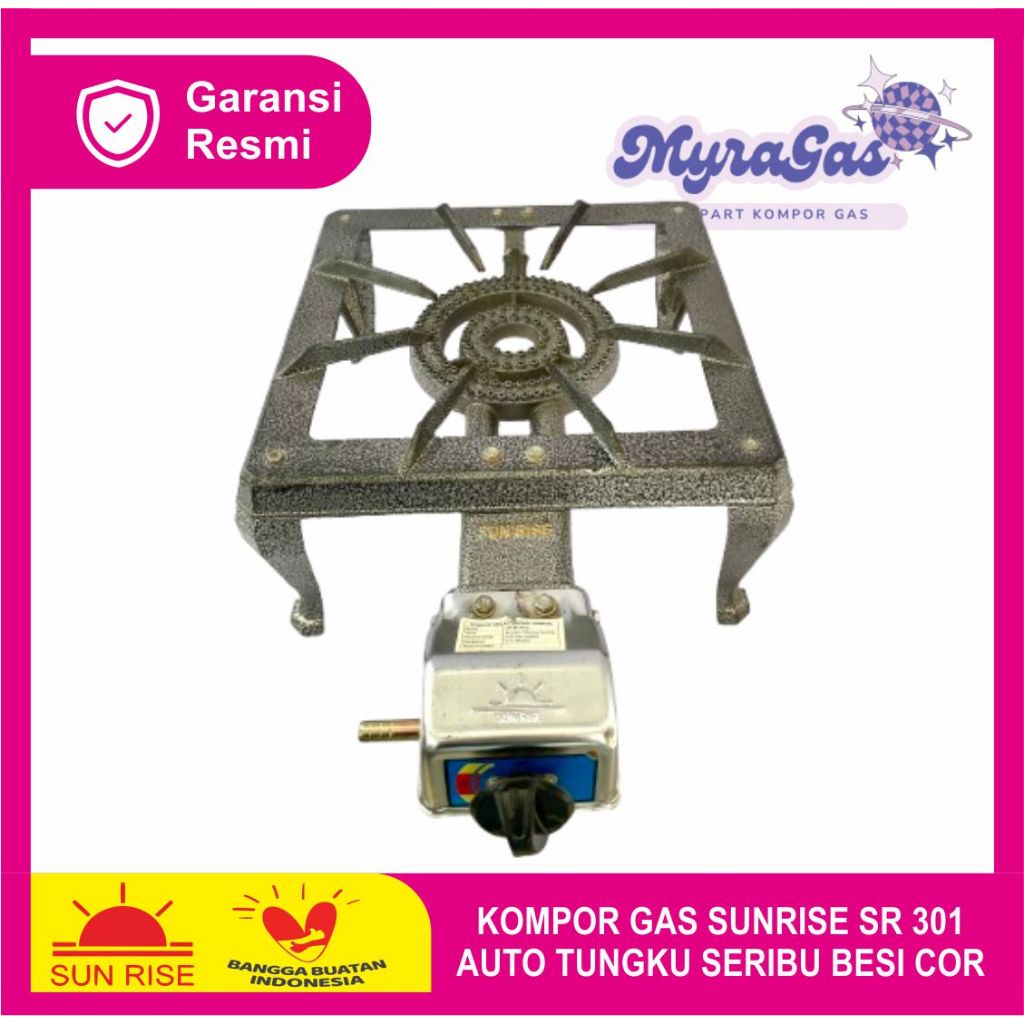 Kompor Gas Sunrise SR 401 Auto Besi Cor Meja