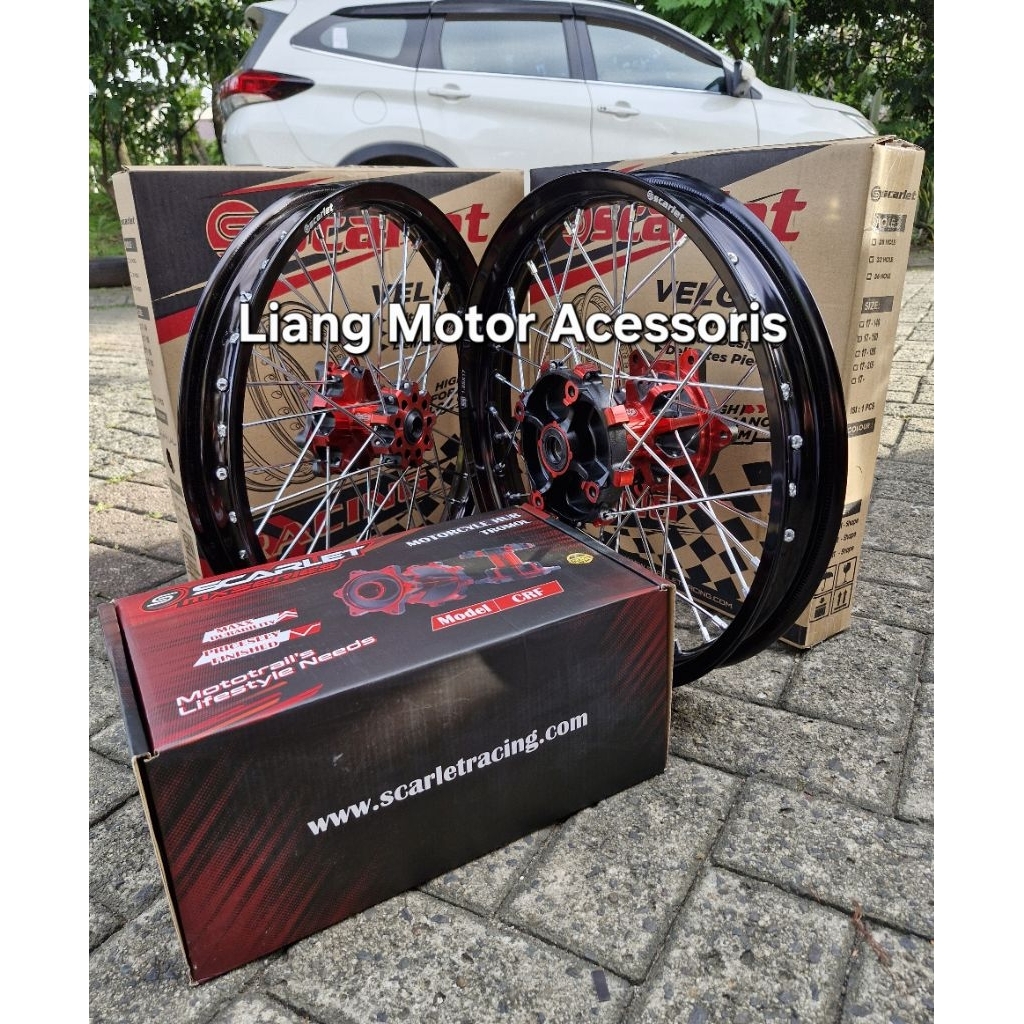 Wheelset Velg Ring 17 Lebar 140 160 185 215 250 300 350 425 Tromol Jari2 Full Merek Scarlet Racing M