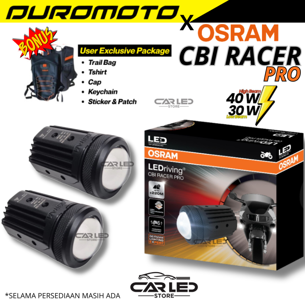uromoto X Osram CBI Racer Pro Lampu Foglamp Led Motor Mini Biled Waterproof Tahan Air 30 Watt