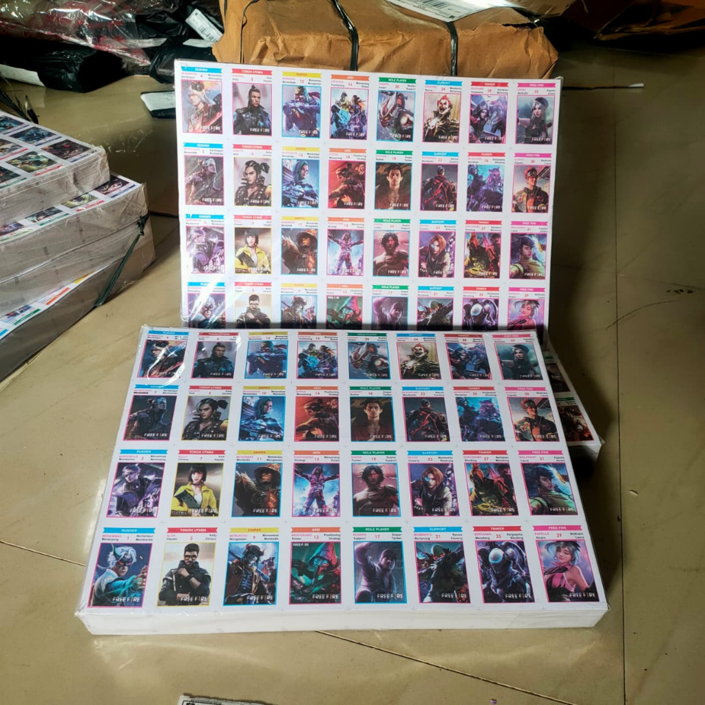 10 LEMBARAN KWARTET LEMBARAN / LEMBAR KWARTET BELUM POTONGAN /KARTU KWARTET / KARTU WAYANG