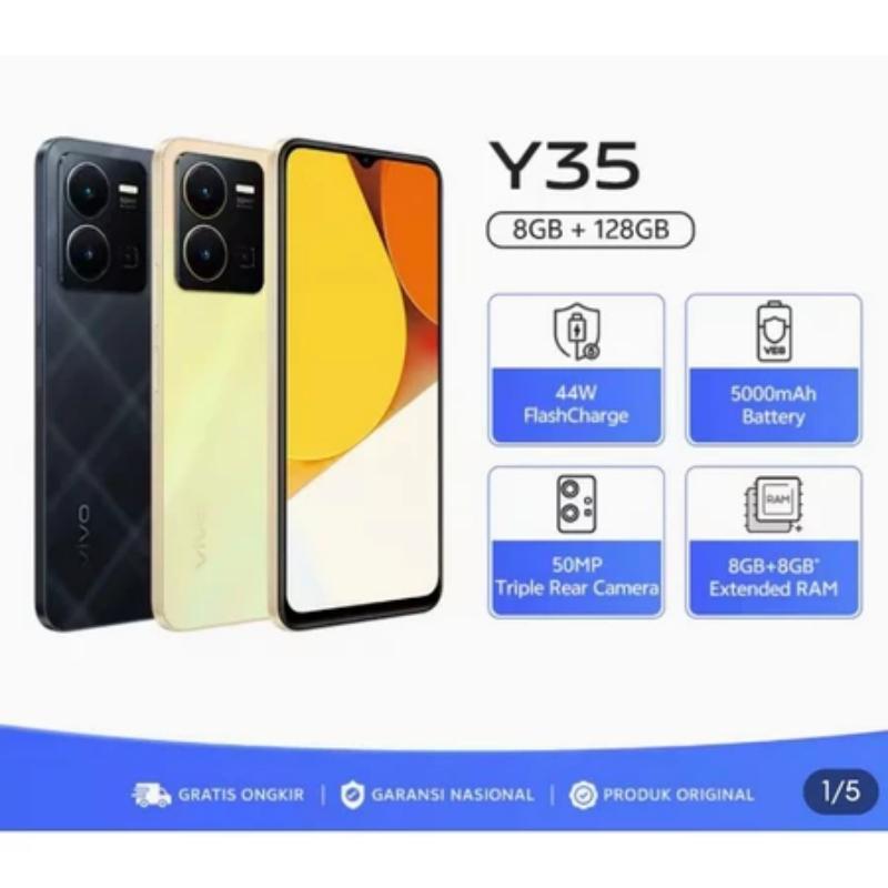 VIVO Y35 (5G) RAM 8GB + ROM 256GB / VIVO Y35 ( 5G ) 8GM RAM + 256GB 4G/5G ​​Cepat Isi Daya