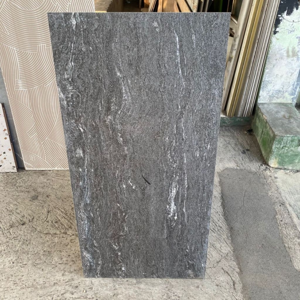 granit 60x120 lantai teras carport ikad belgium black kasar