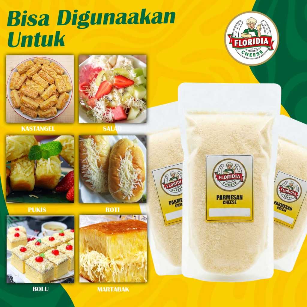 FLORIDIA Parmesan Cheese 250 gr / Keju Parmesan Bubuk / Grated Parmesan Premium