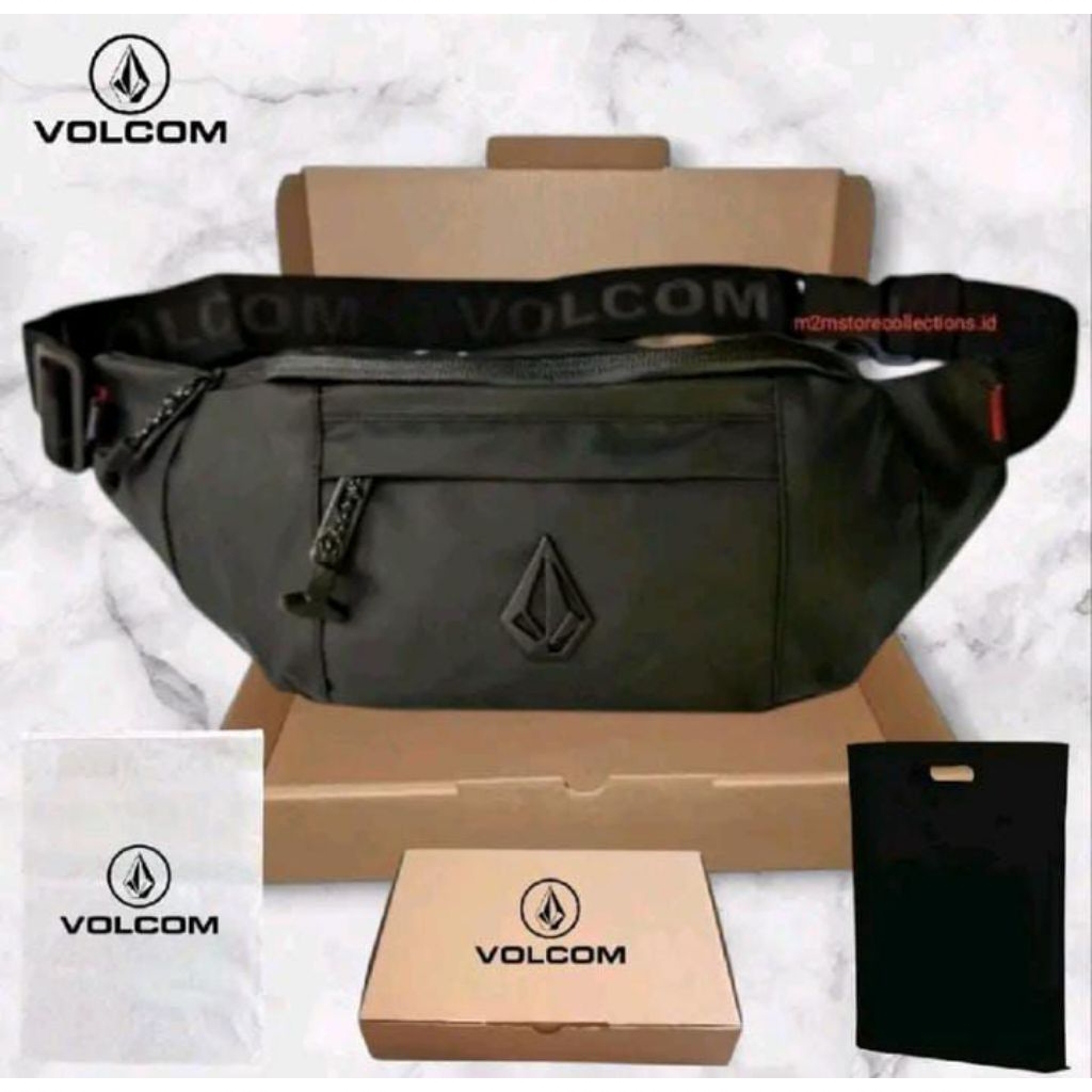 WAISTBAG VOLCOM TAS VOLCOM TAS SELEMPANG VOLCOM TAS PINGGANG VOLCOM WATERPROOF LOGO BESI