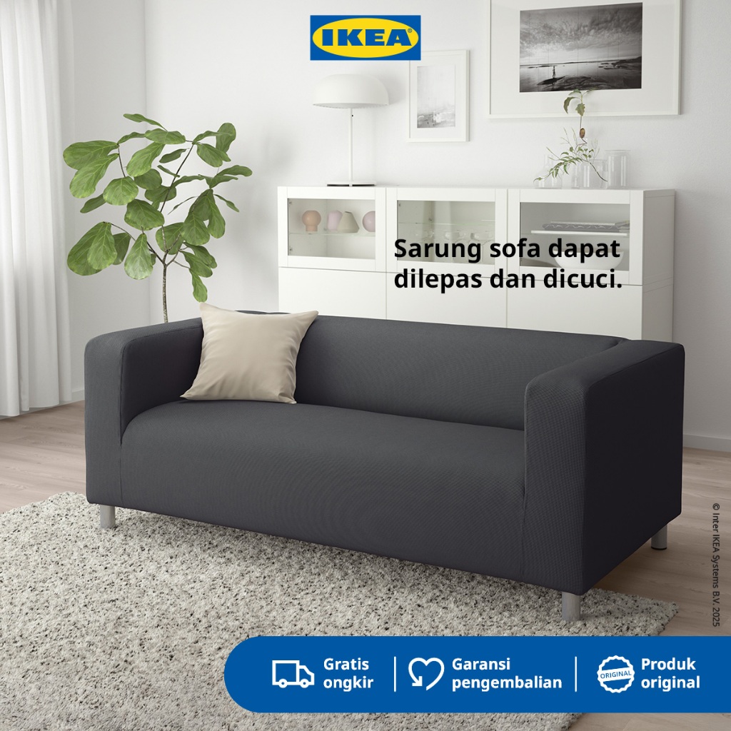 IKEA KLIPPAN Sofa 2 Dudukan Minimalis Nyaman VISSLE Abu