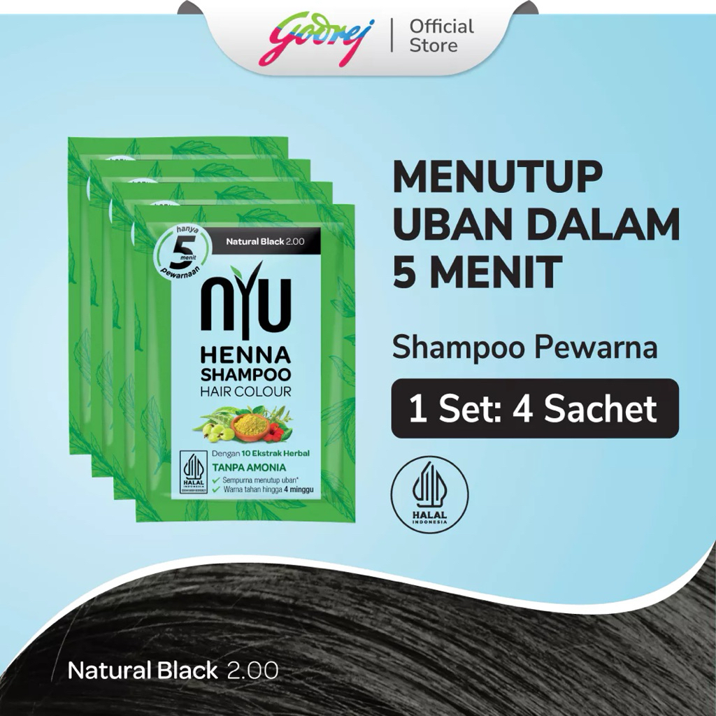 1Box (4sachet) NYU Henna Shampoo