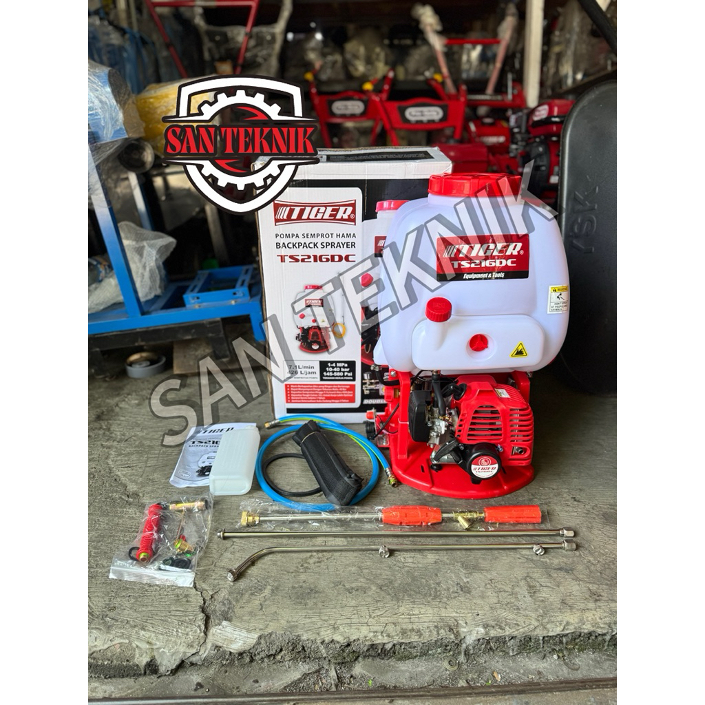 MESIN POMPA KNAPSACK SEMPROT HAMA DOUBLE CHAMBER /RACUN TIGER TS216DC 2TAK 15LITER DOUBLE CHAMBER