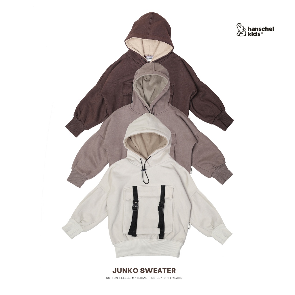 Hanschelkids - Junko Sweater ( Sweater Hoodie Cotton Fleece Premium  2-14 Tahun )