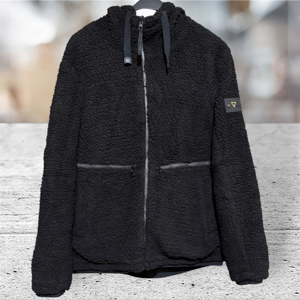 FIELD CORE Outdoor Sherpa Zipper Reversible Hoodie Jaket | Hiking Camping Bomber Jacket Gunung bolak