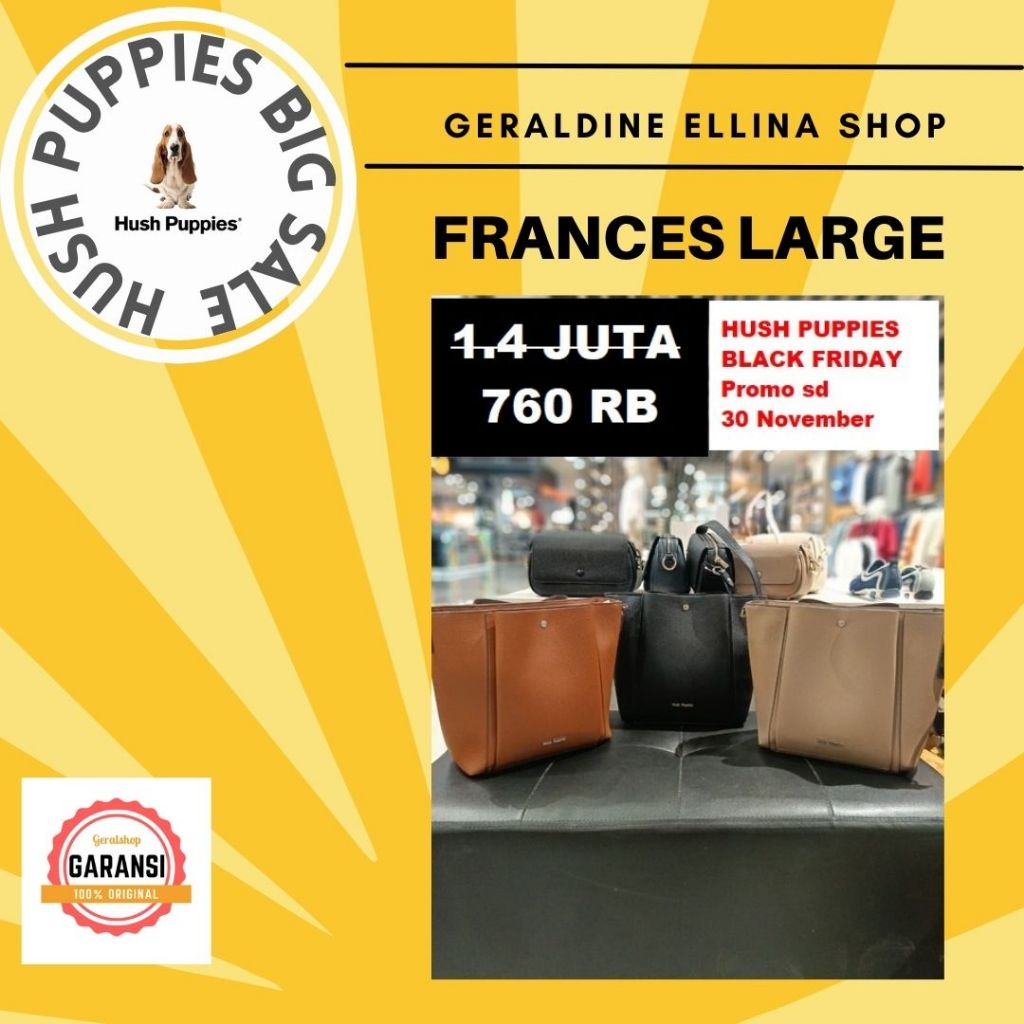 Tas selempang wanita Hush Puppies sale shoulder bag original store seri FRANCES