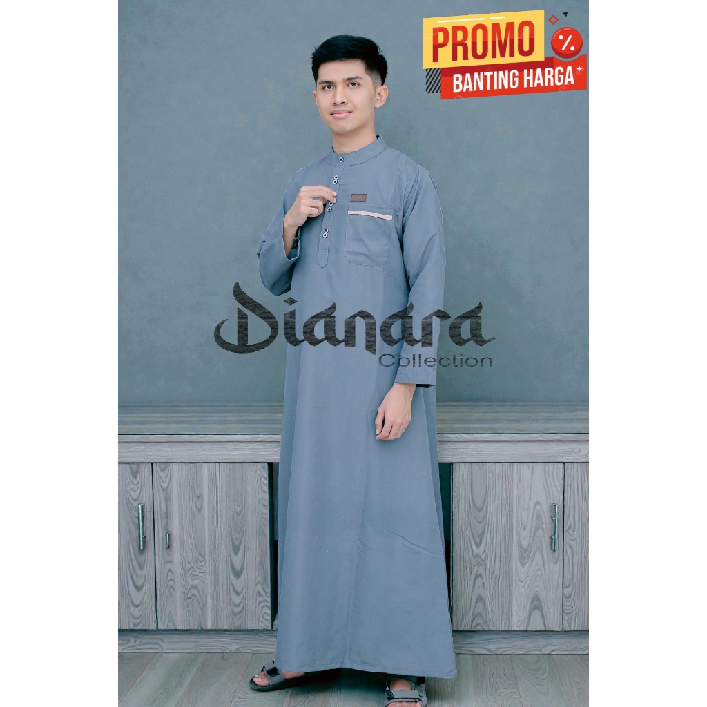 Jubah pria putih polos gamis pria dewasa jubah saudi lengan panjang